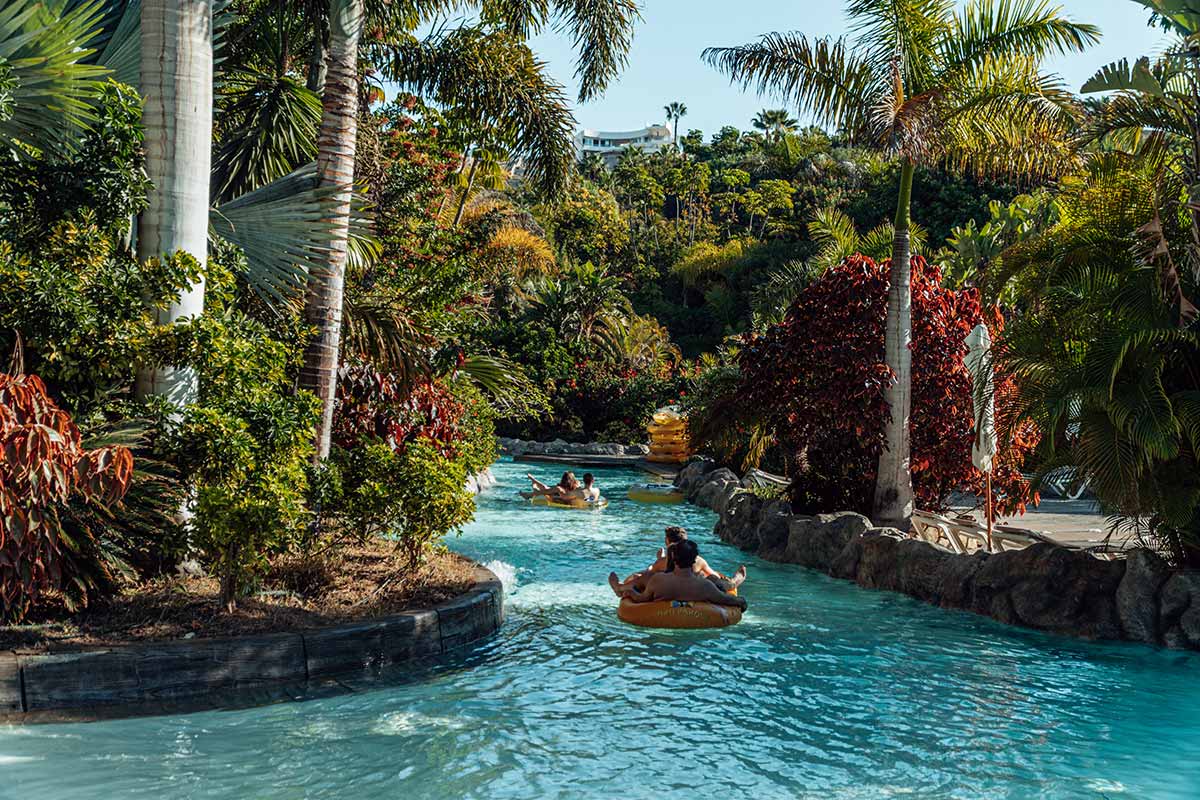 The Mai Thai lazy river attraction in Siam Park, Tenerife
