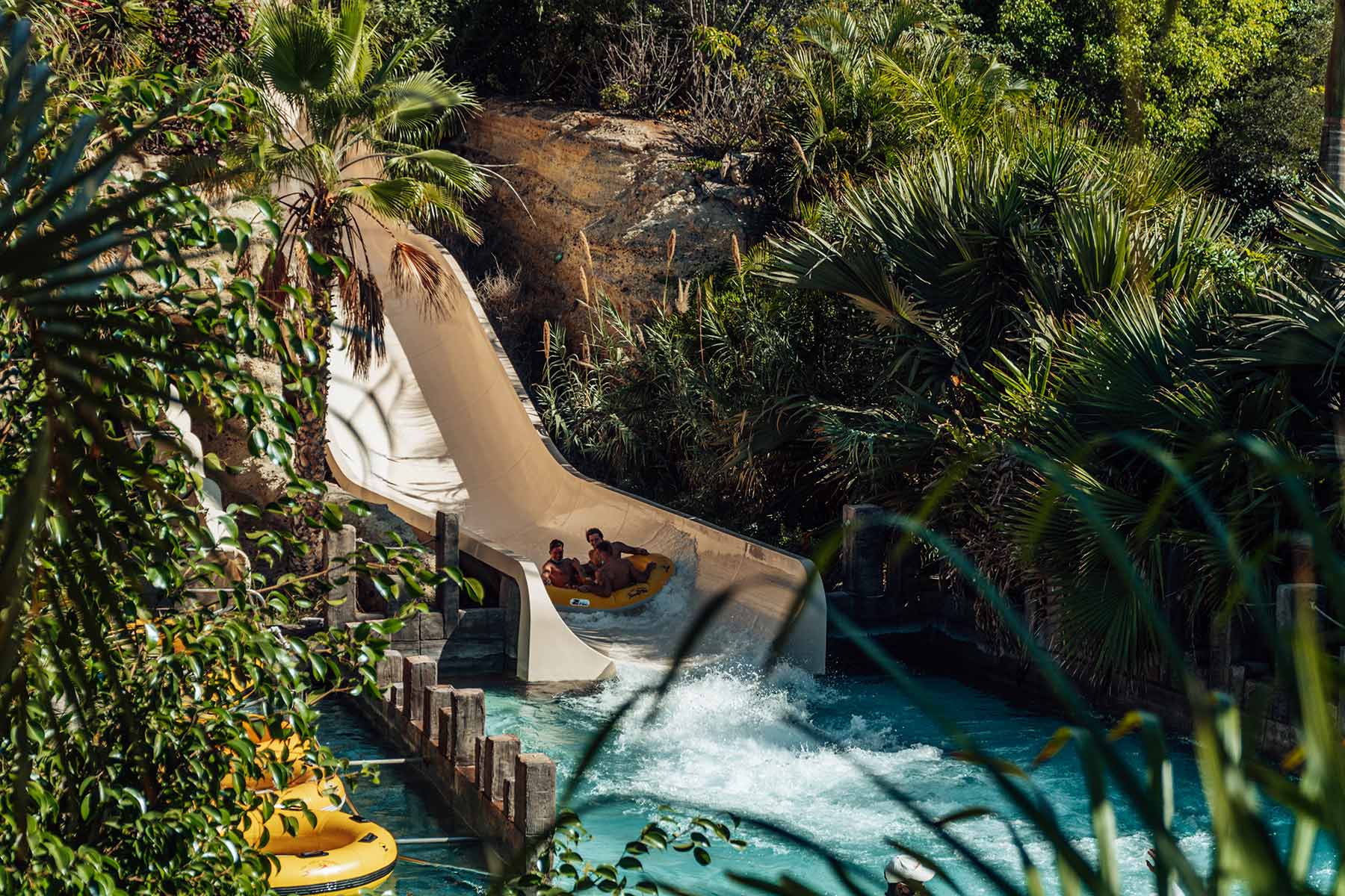 A water slide in Siam Park