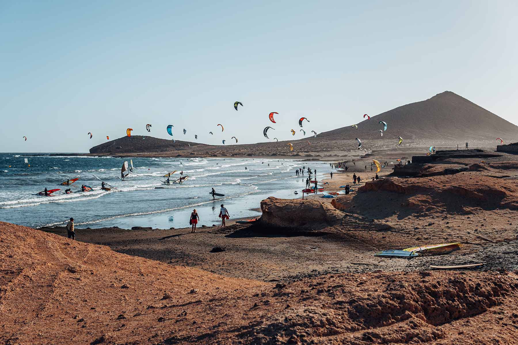 Kitesurfing on El Medano Beach