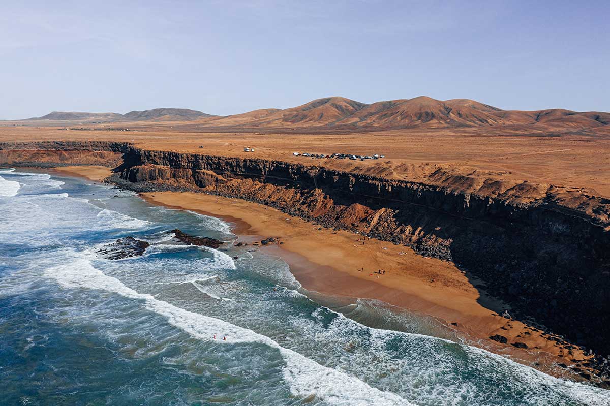 A wild beach Playa del Aguila in Fuerteventura