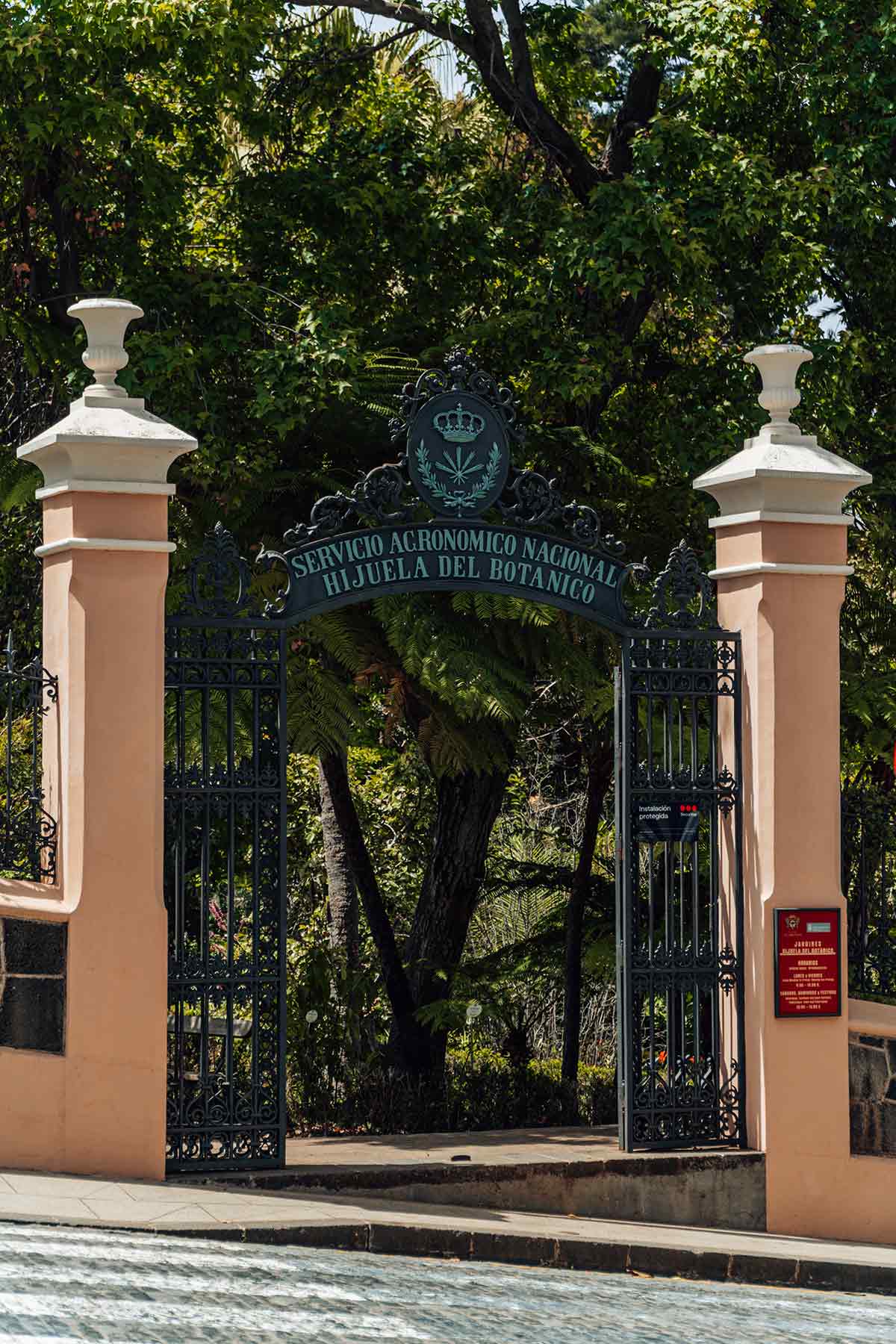 The entrance to the Botanical Garden in La Orotava, Tenerife