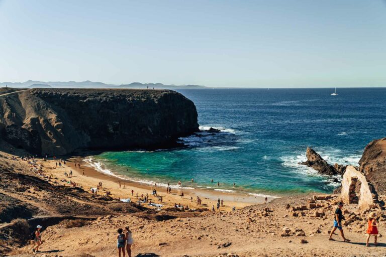 Papagayo beach - one of the most famous beaches in Lanzarote, Canary Islands