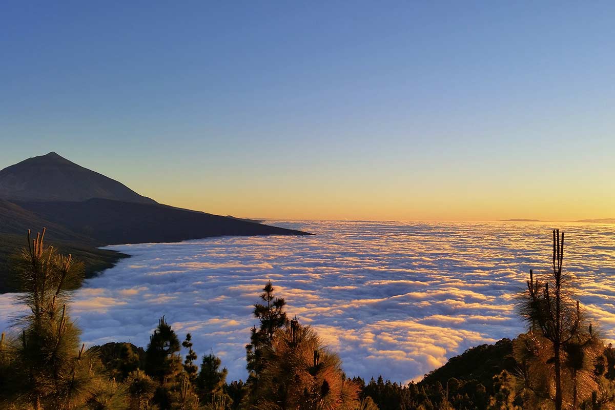 Sunset above the clouds in Tenerife