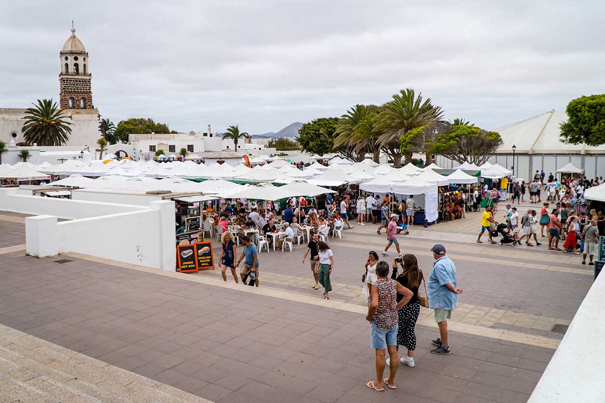 A huge Teguise Market in Lanzarote