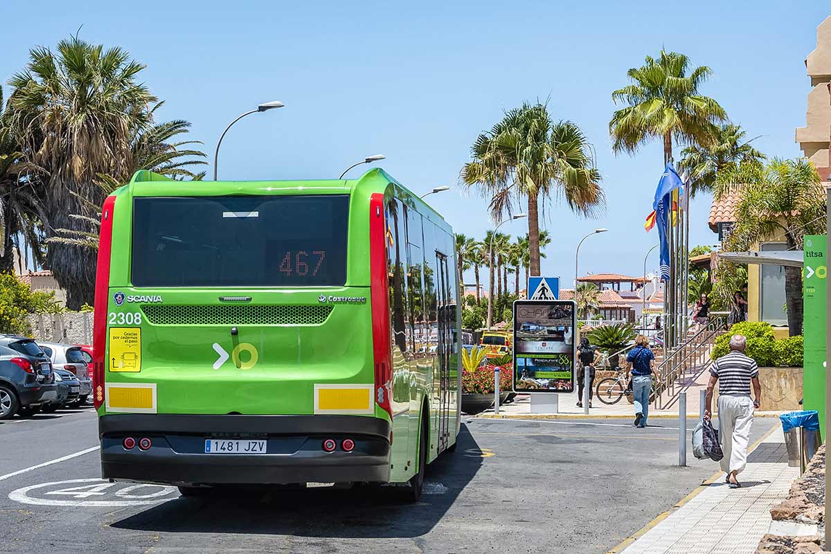 Titsa Green Bus in Canary Islands